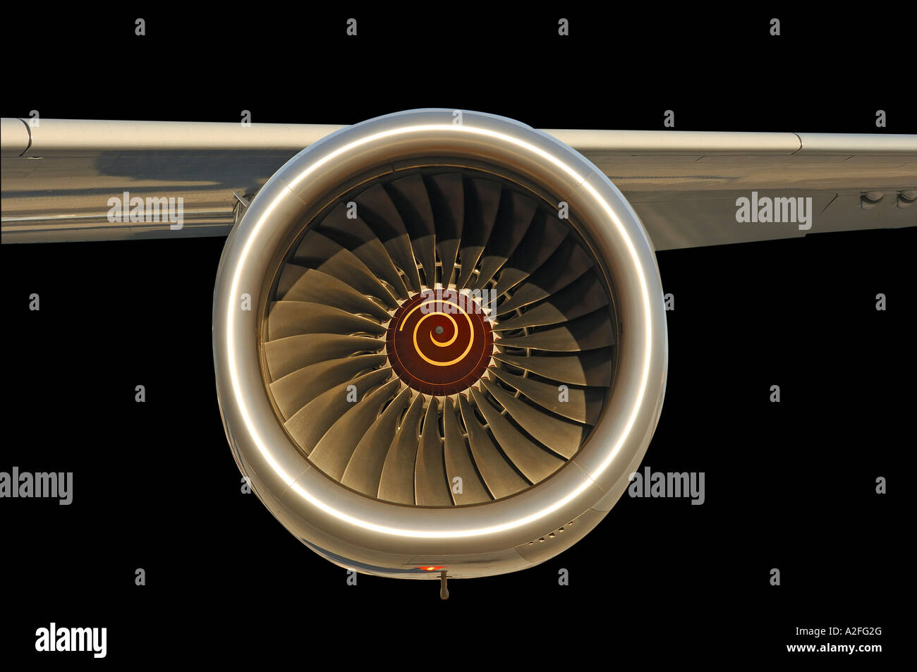 Rolls-Royce engine, Airbus A 340 Stock Photo