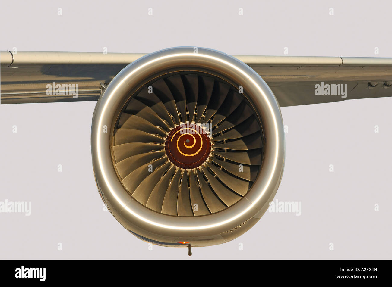 Rolls-Royce engine, Airbus A 340 Stock Photo