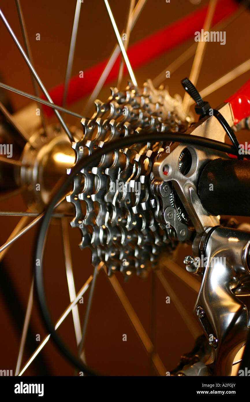 Gears of a racing bike Stock Photo Alamy