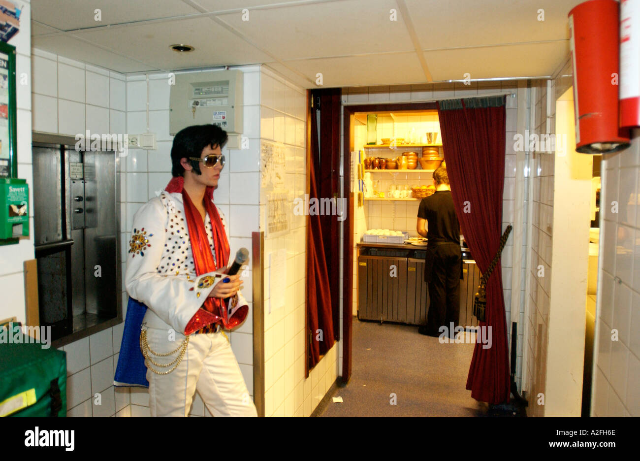 Elvis Presley impersonator imitator Stock Photo