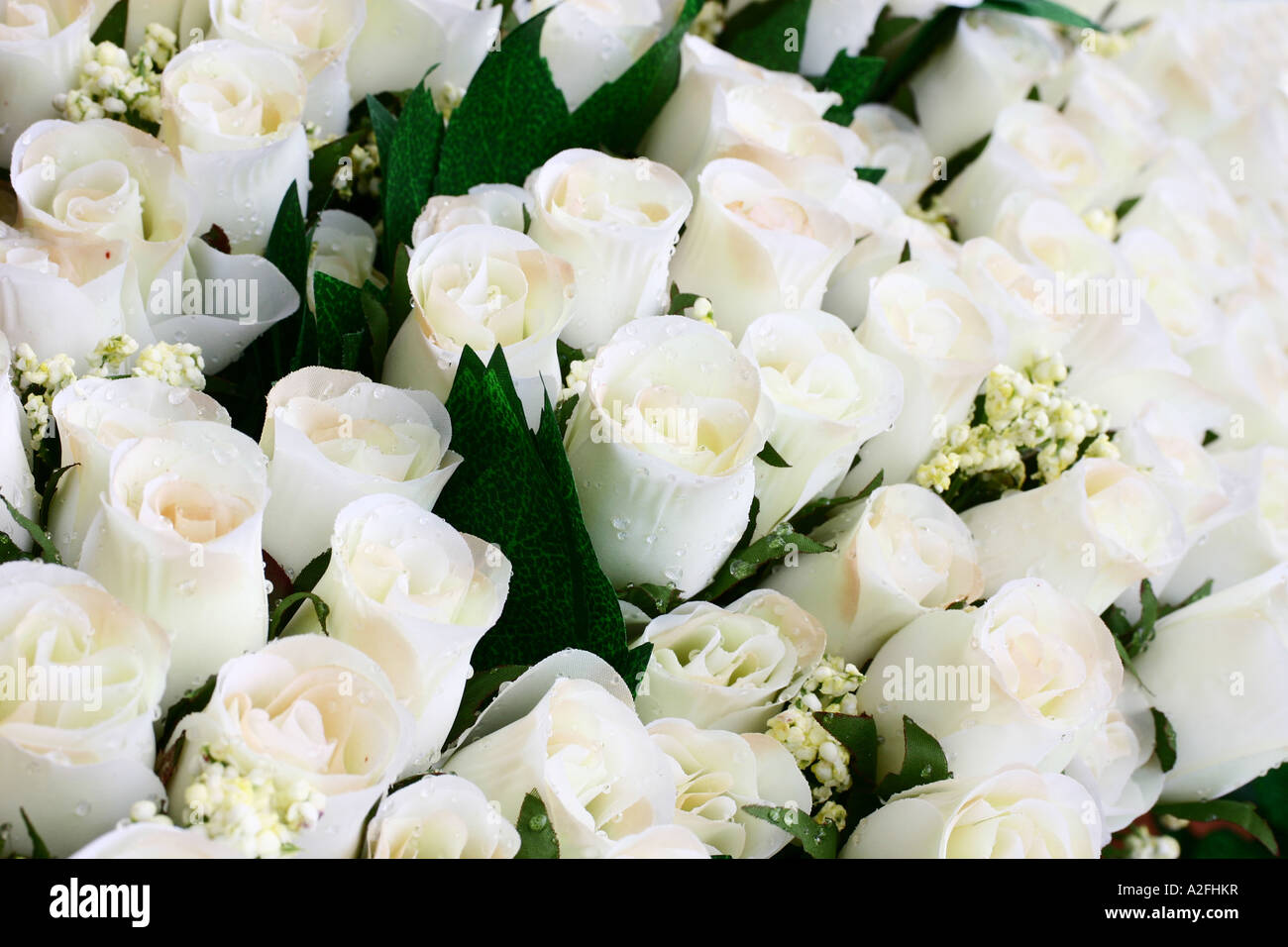 Artificial white Roses Stock Photo Alamy