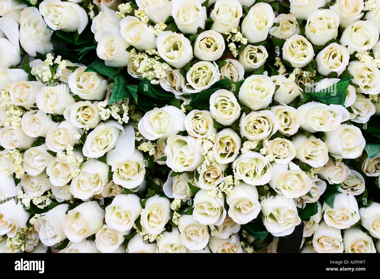 Artificial white Roses Stock Photo Alamy