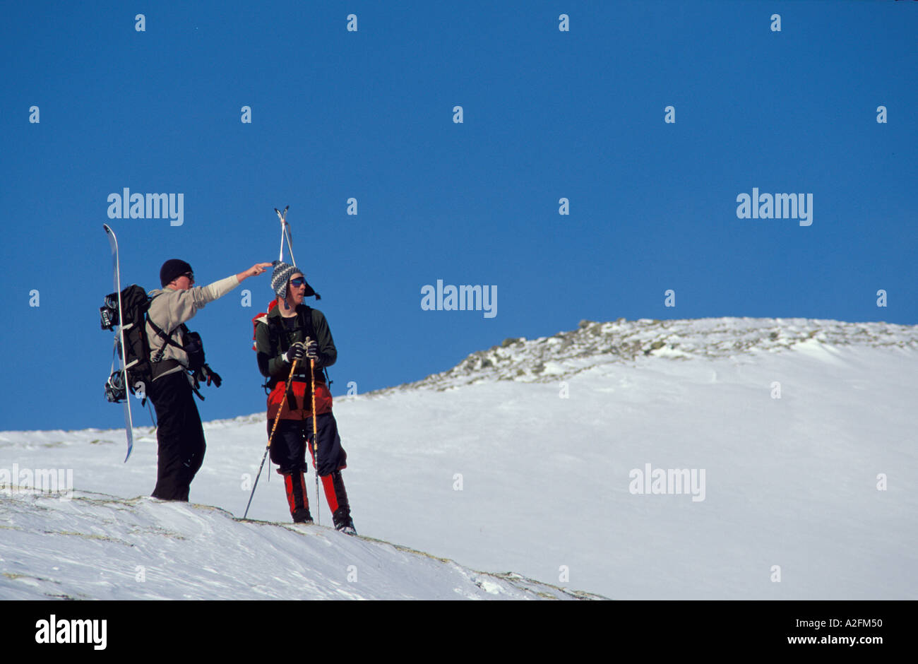 Cross Country Walker Skiers Norway Stock Photo Alamy
