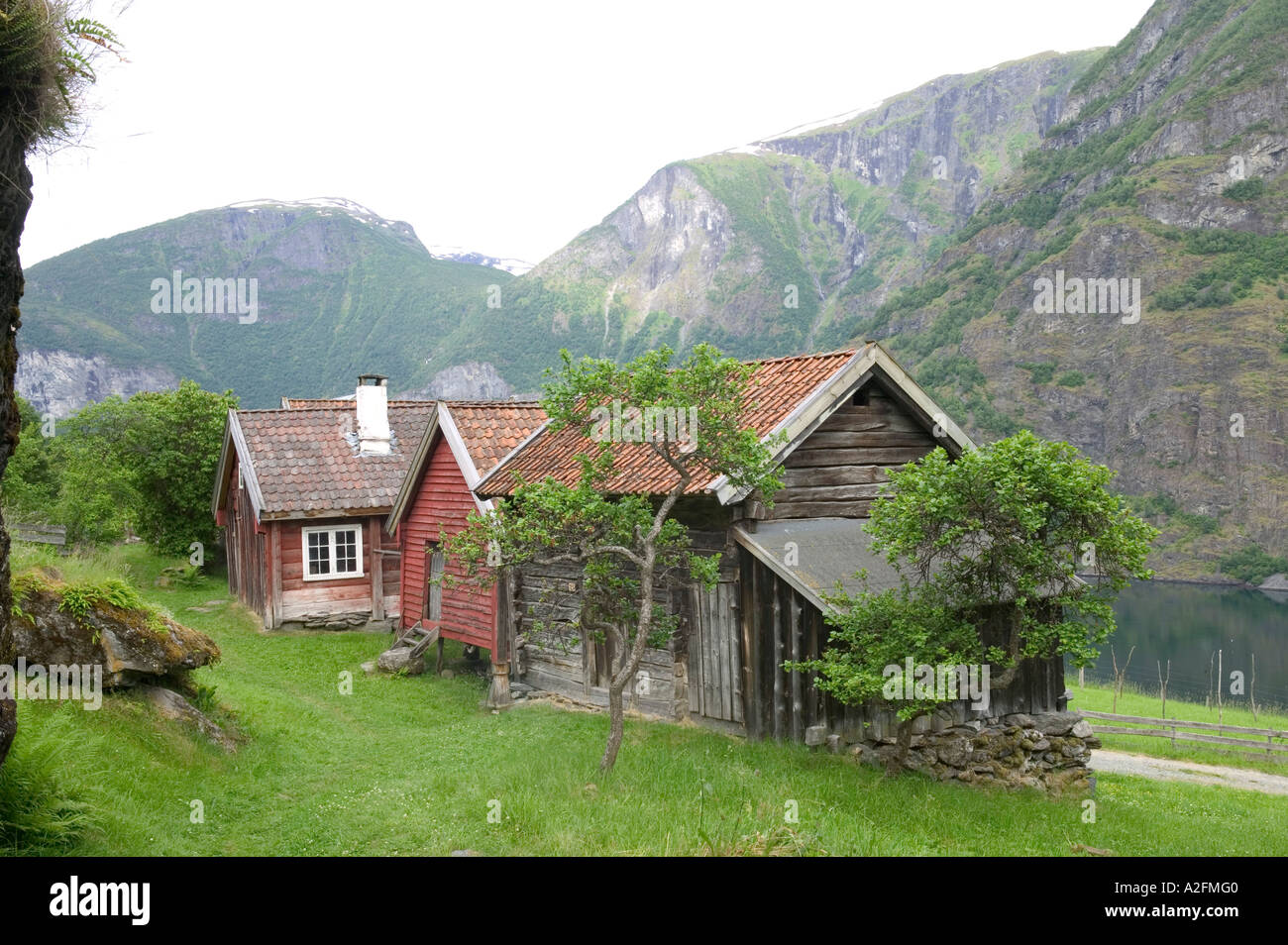 Historical building at Flam. Flam, Norway is nestled in the innermost