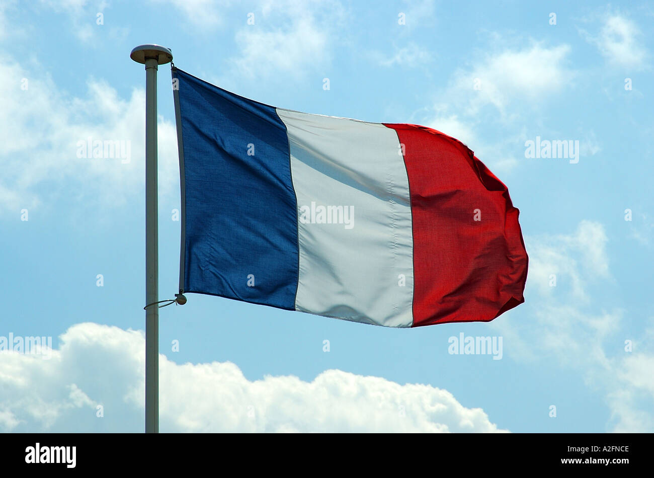 French tricolour flying Stock Photo - Alamy