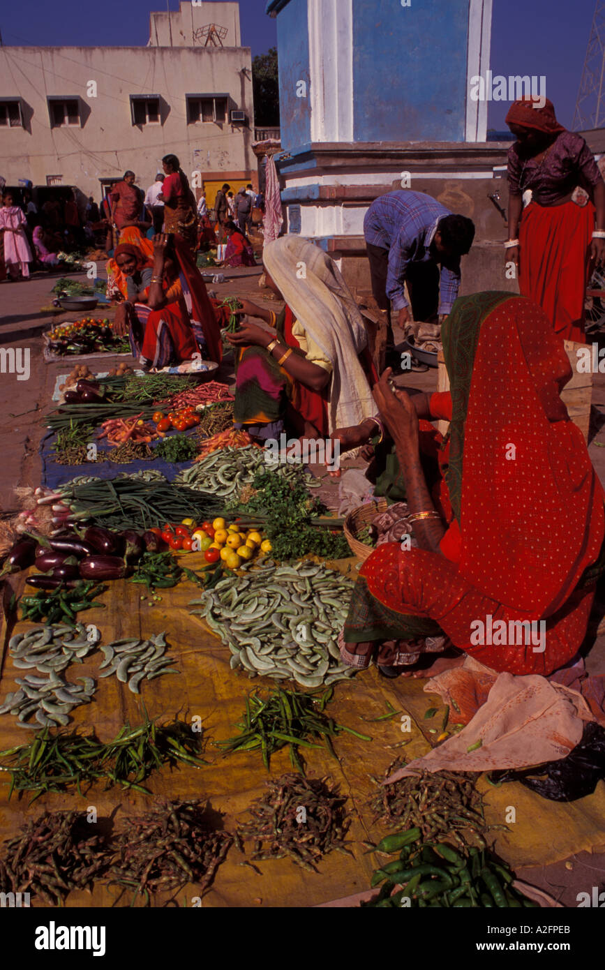 A market on Diu island Gujarat India Stock Photo
