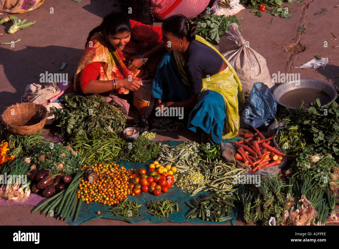 A market on Diu island Gujarat India Stock Photo