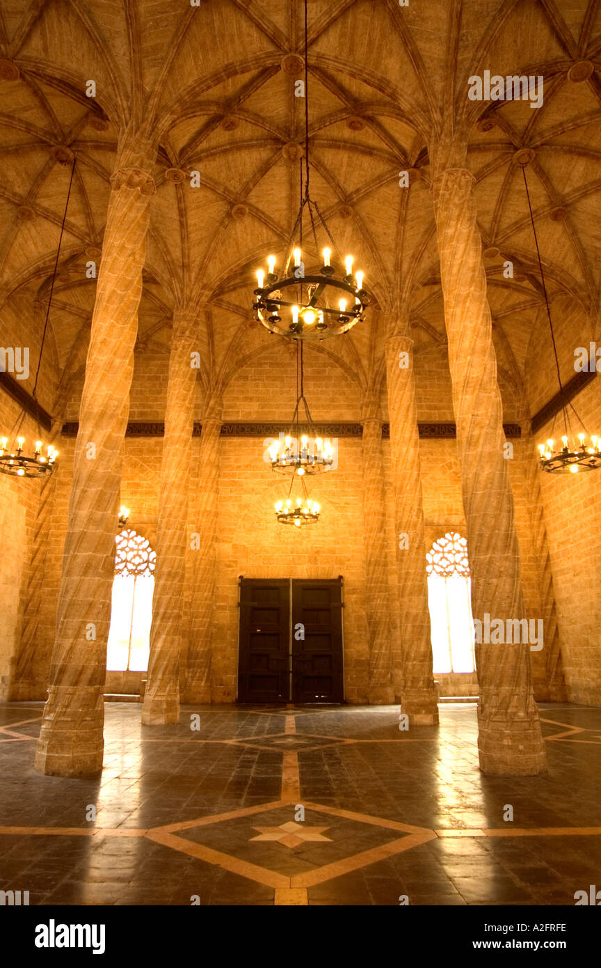 HELICOIDAL COLUMN INSIDE THE EARLY VALENCIAN COMMODITY EXCHANGE HALL OF