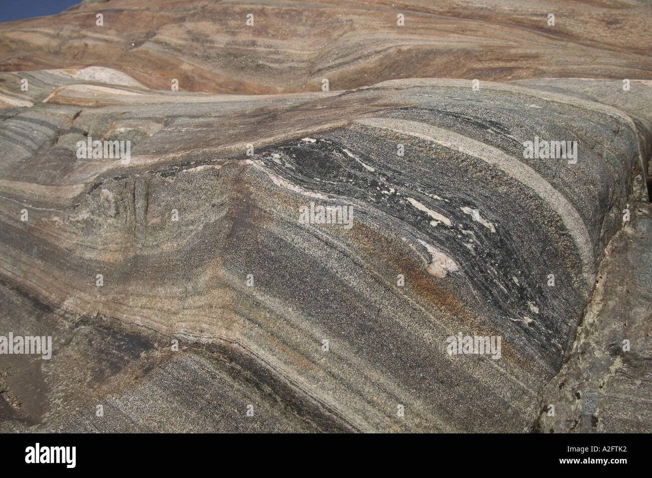 Carved by glacial activity, metamorphic banding from granite to Gneiss ...