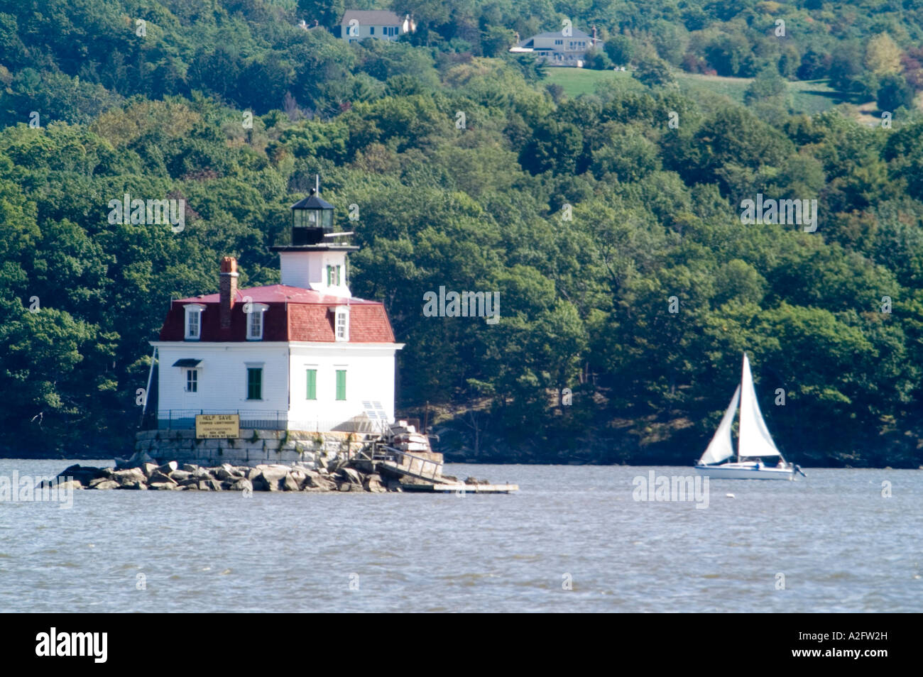 Esopus Meadows Lighthouse, Hudson River, New York Stock Photo Alamy