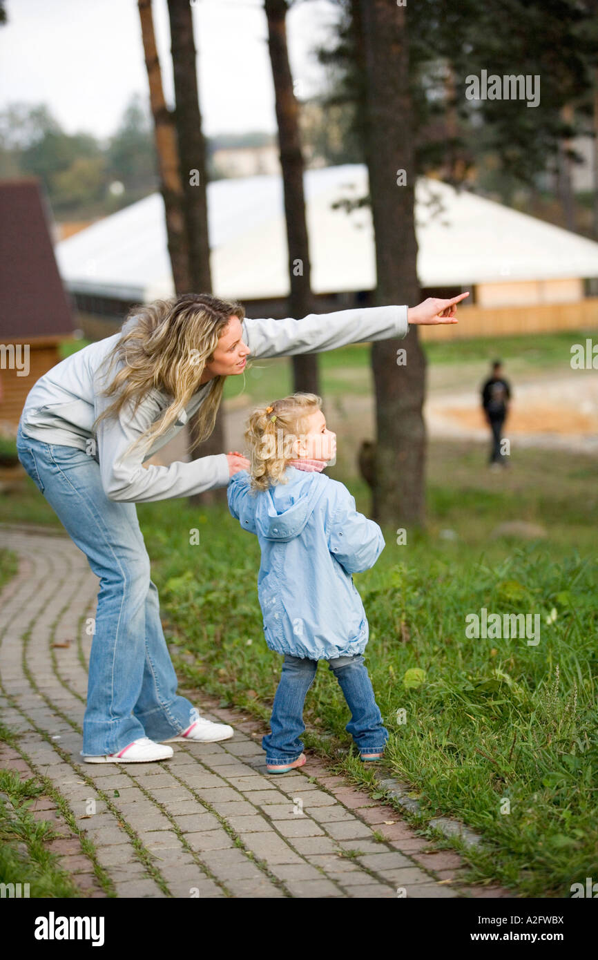 Mother with daughter, hand in hand Stock Photo