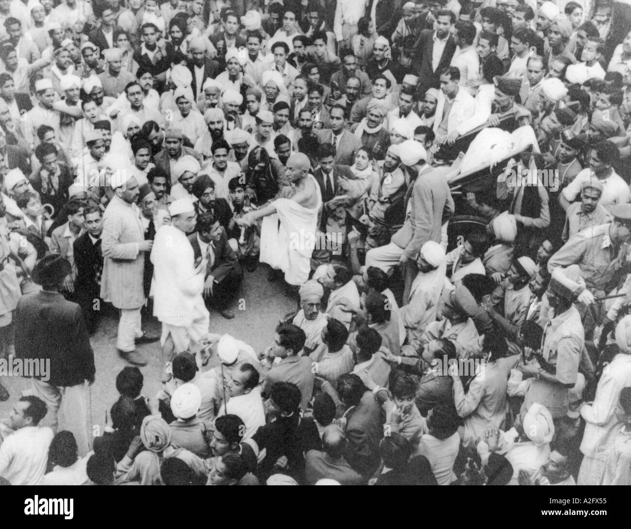 Mahatma Gandhi on the way to see the Indian Viceroy at Simla Himachal Pradesh India 23 June 1945 old vintage 1900s picture Stock Photo