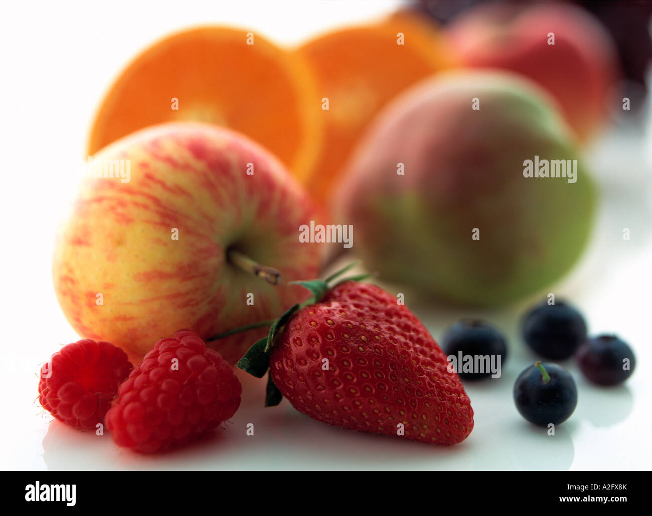 A still life of fruits on a white background Stock Photo - Alamy