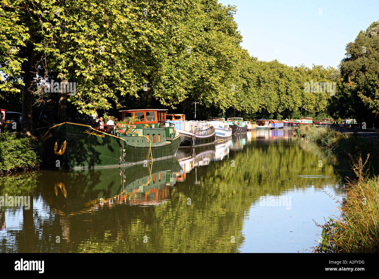 Canal du Midi near Toulouse in autumn. France. Stock Photo