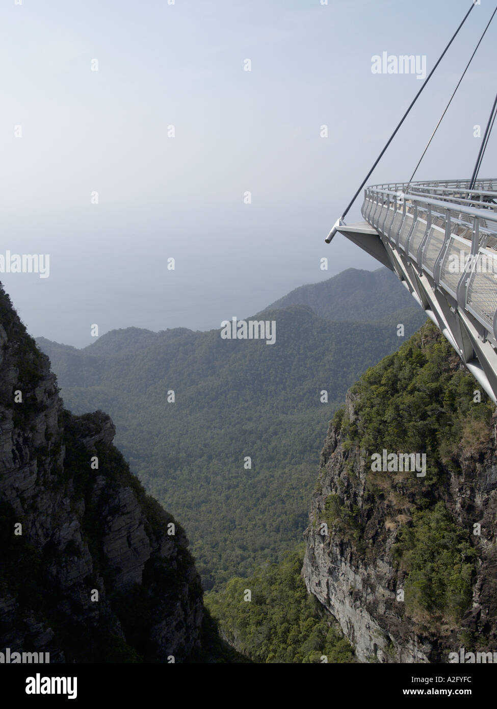 Curved Pedestrian Bridge Part Of The Cable Car Attraction Gunung