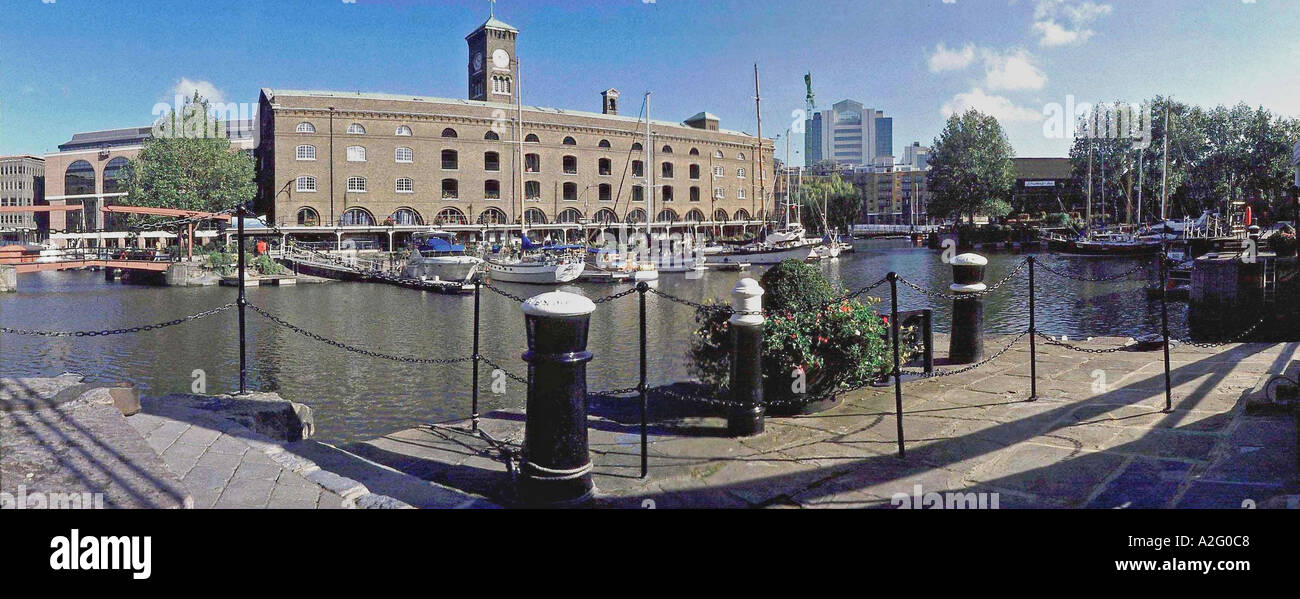 Panorama of St Katherines Dock and The Ivory House east London GB UK
