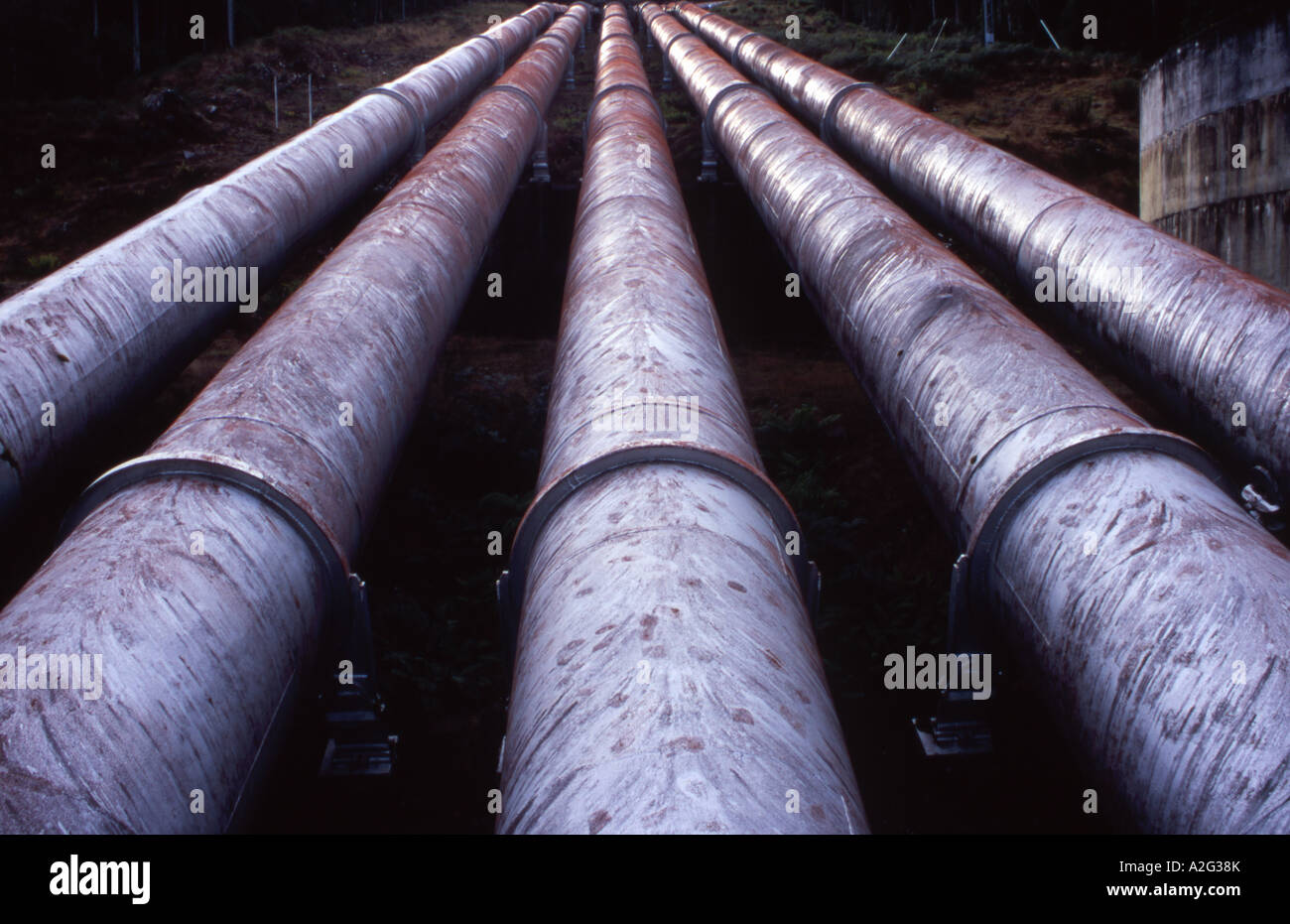 Feeder Pipes Delivering Water To Tungatinah Hydroelectric Power