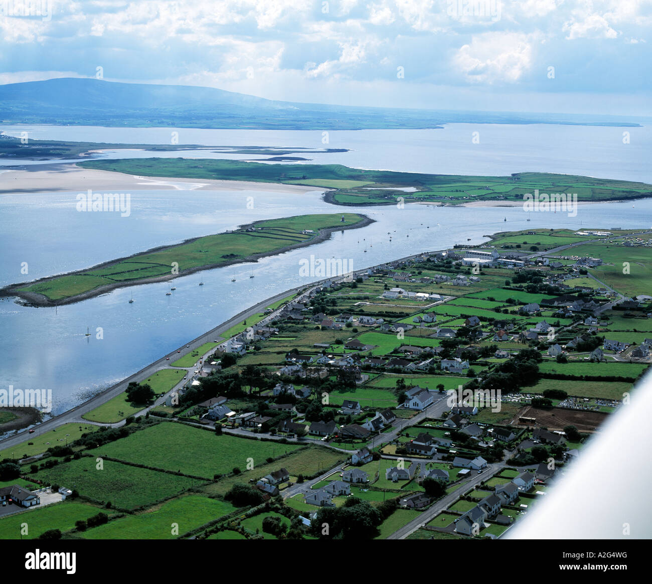 rosses point, coney island, county sligo, ireland, aerial view of