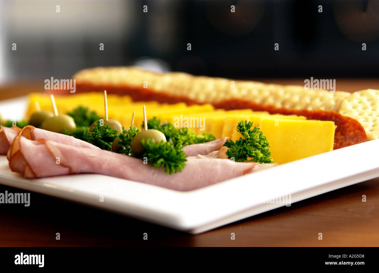 Meat and cheese tray Stock Photo Alamy