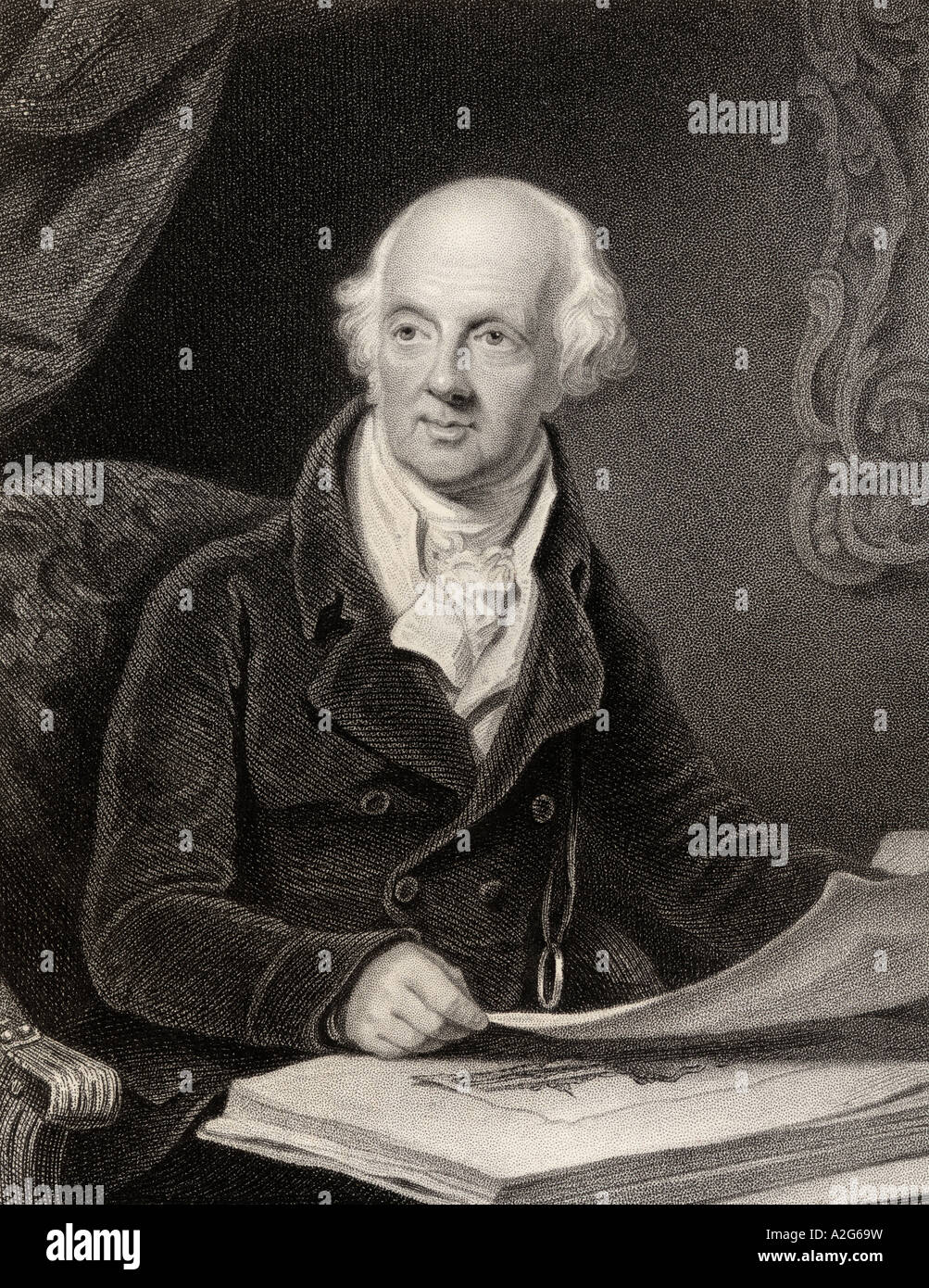 Sir Abraham Hume, 2nd Baronet, 1749 - 1838. British floriculturist and Tory politician. Stock Photo