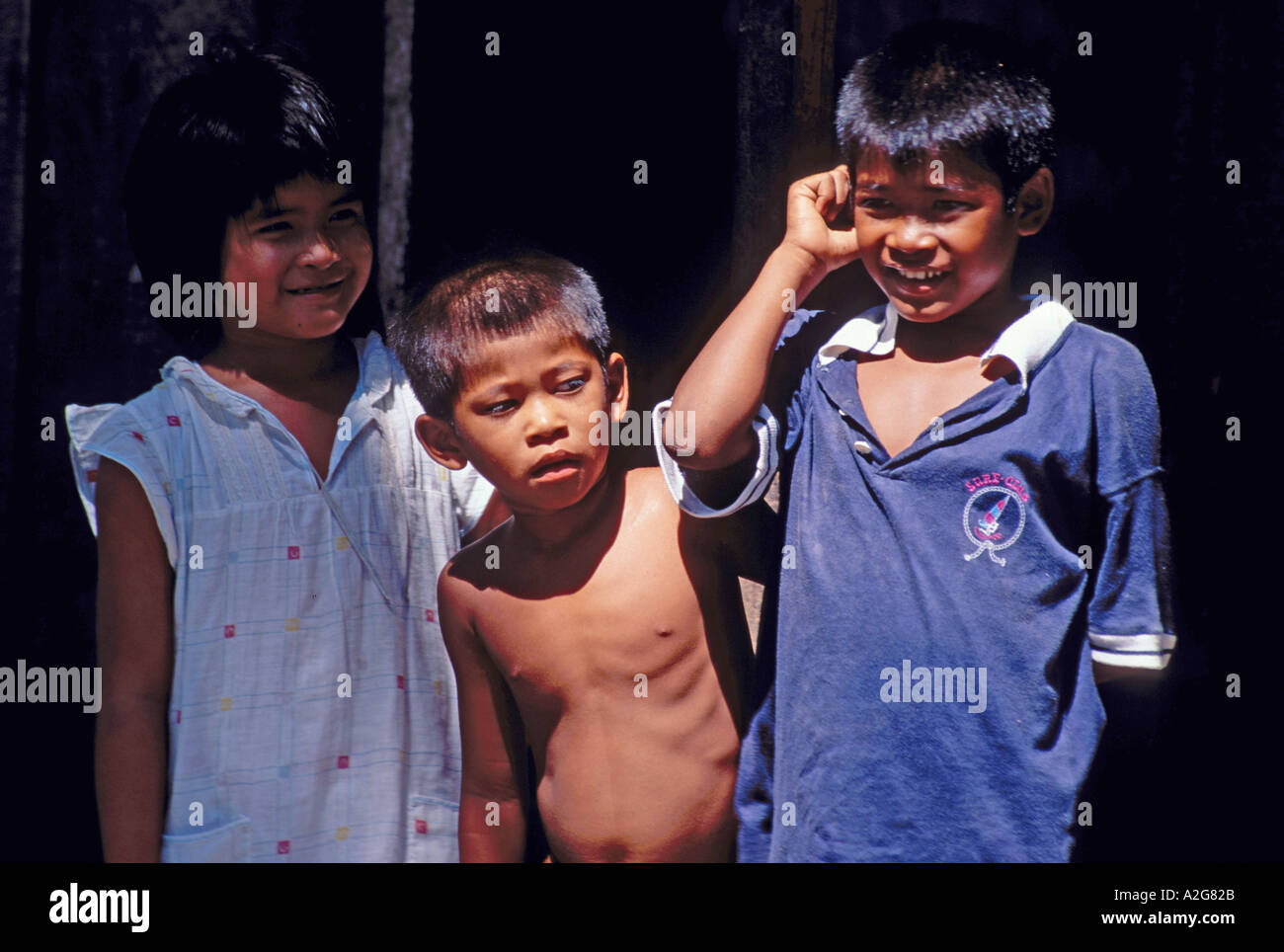 Street kids who are pickpockets in Thailand Stock Photo