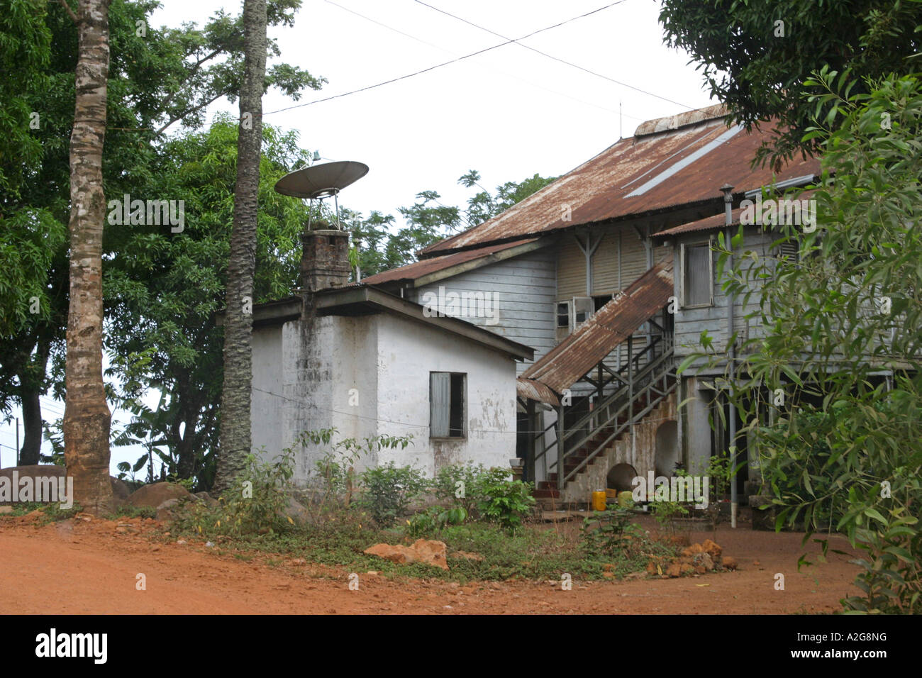 Freetown Sierra Leone Old run down colonial house Hill Station Stock