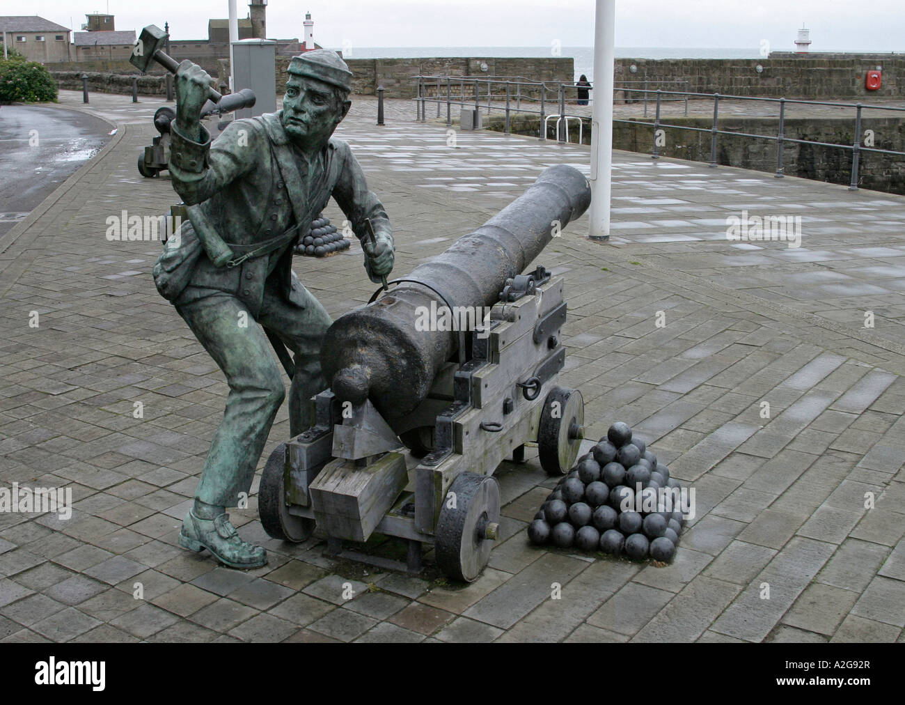 Whitehaven statue of John Paul Jones Cumbria UK Stock Photo