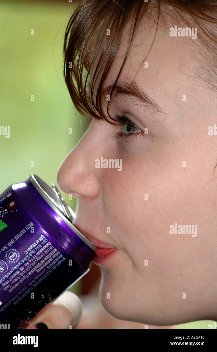 Girl With Can Stock Photo
