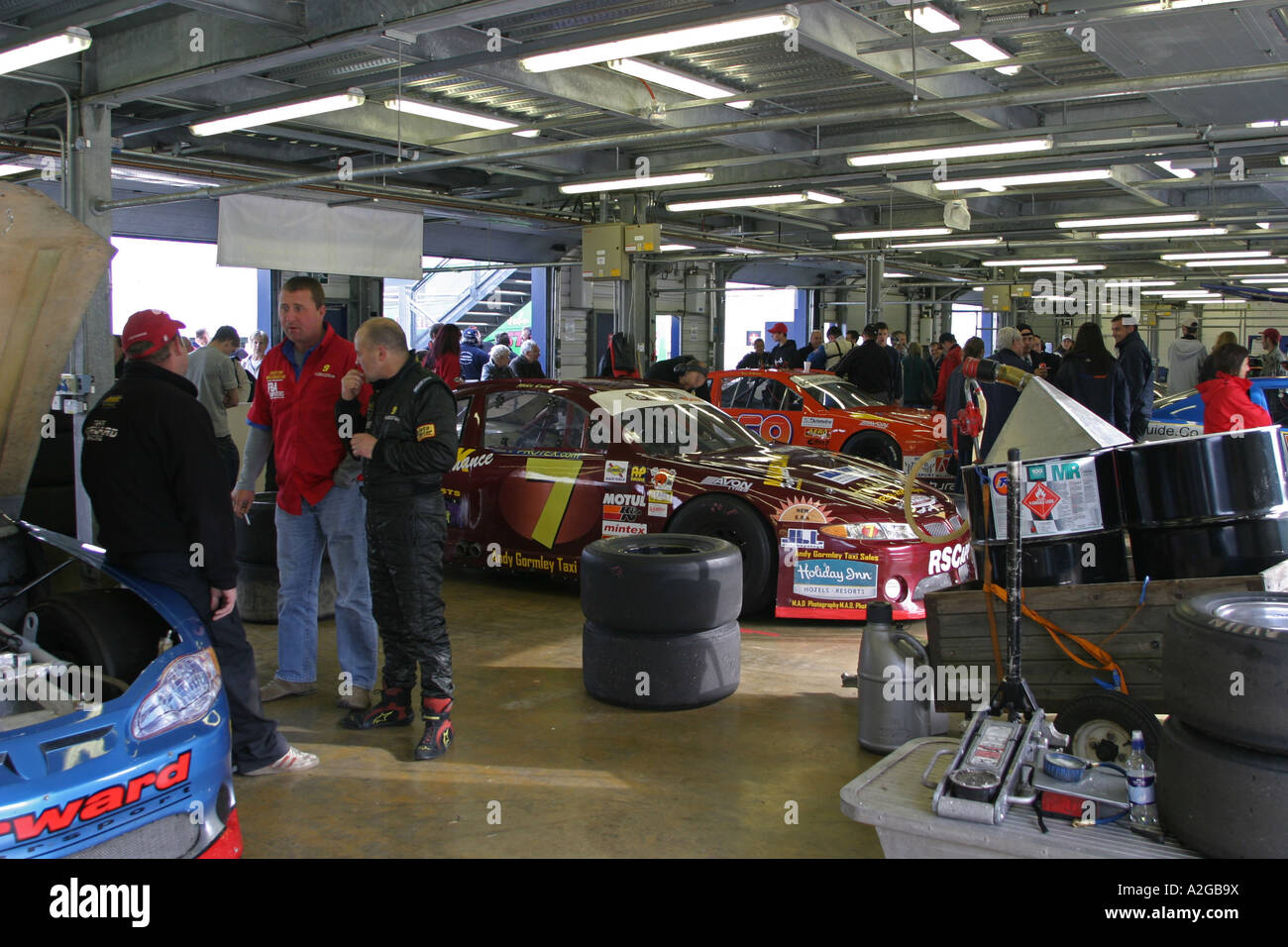 V8 Nascar Type Cars In Garage Stock Photo 10515685 Alamy
