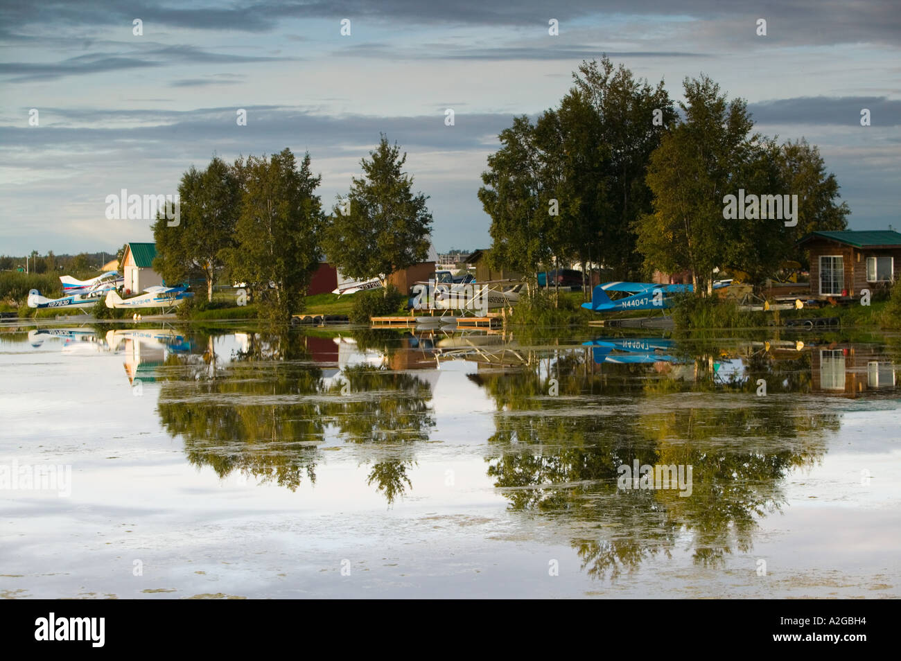 USA, ALASKA, ANCHORAGE Lake Hood Air Harbor World's Busiest Float