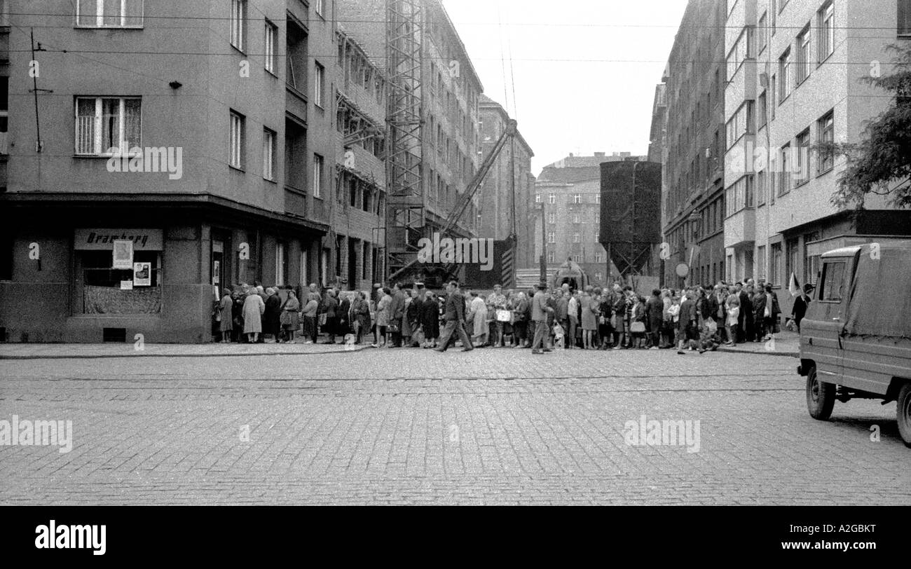 Shopping Prague Czechoslovakia between 1960 to 1970 Stock Photo