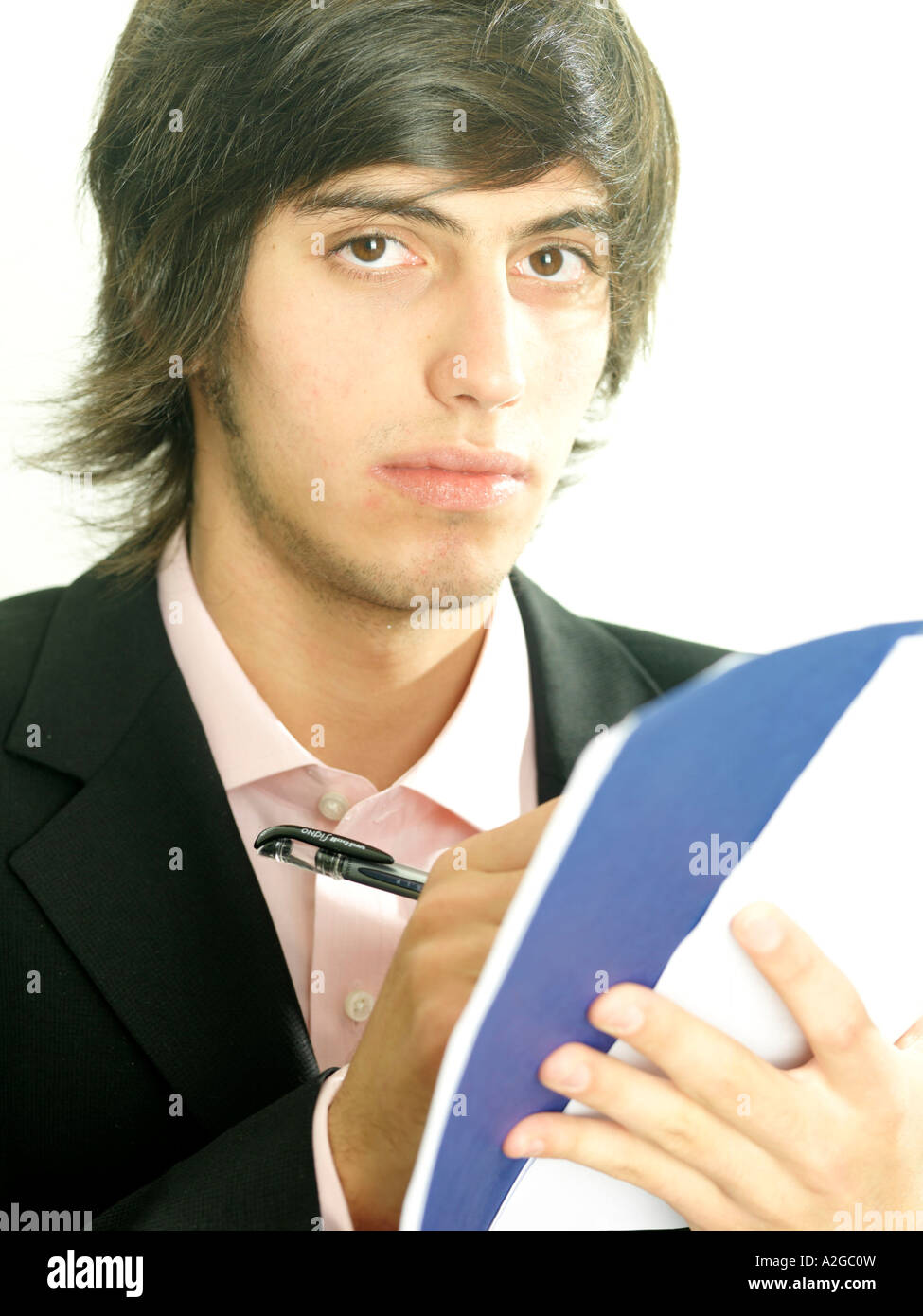 Young Man Writing Model Released Stock Photo