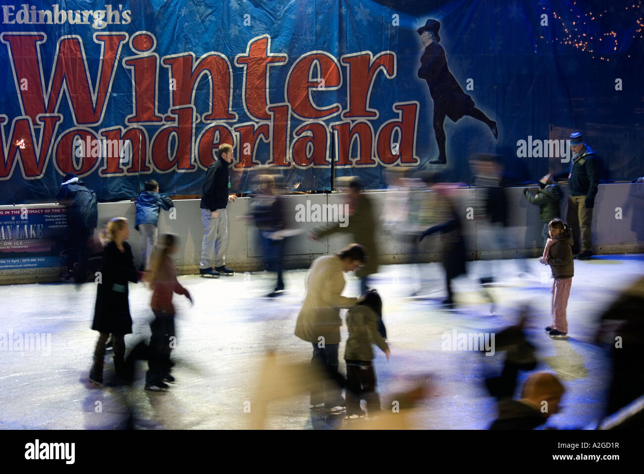 Ice skating Winter wonderland, Edinburgh. Scotland Stock Photo Alamy