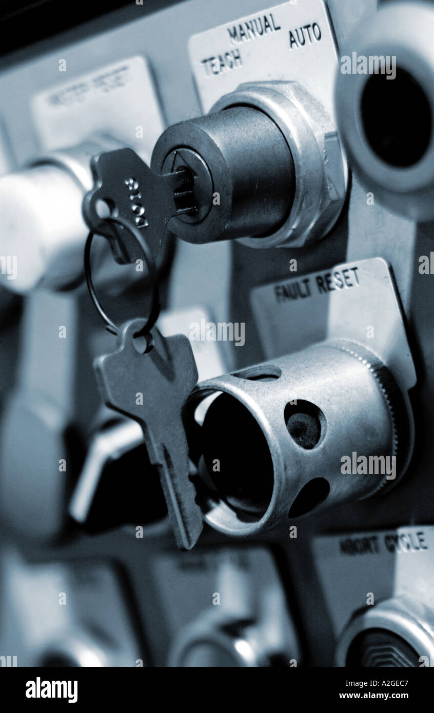 Industrial control panel lock out Stock Photo - Alamy