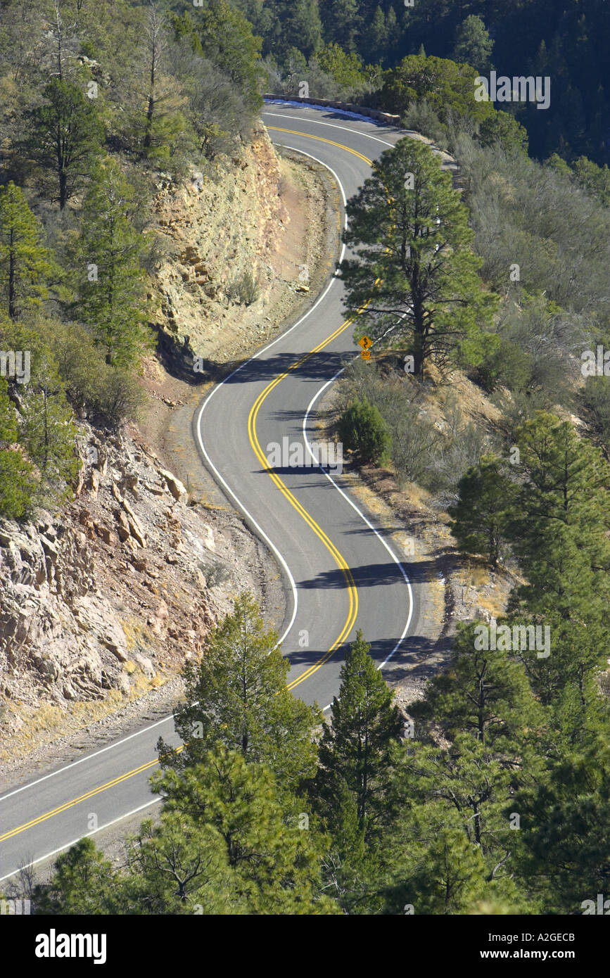 Road leading up Emory Pass in New Mexico USA Stock Photo