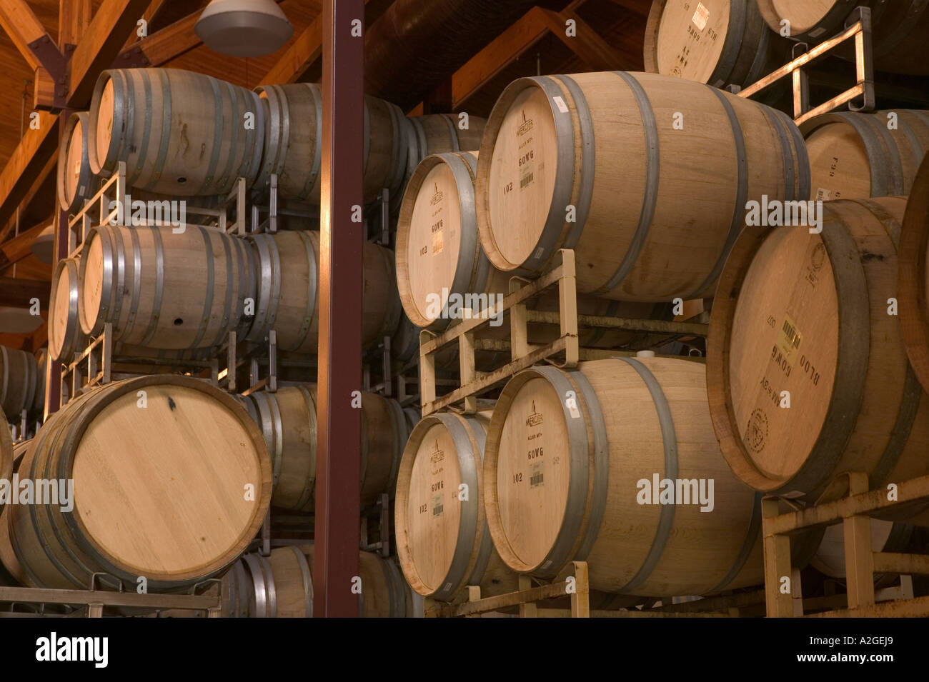 USA, California, Napa Valley, Yountville Silverado Winery Wine Casks