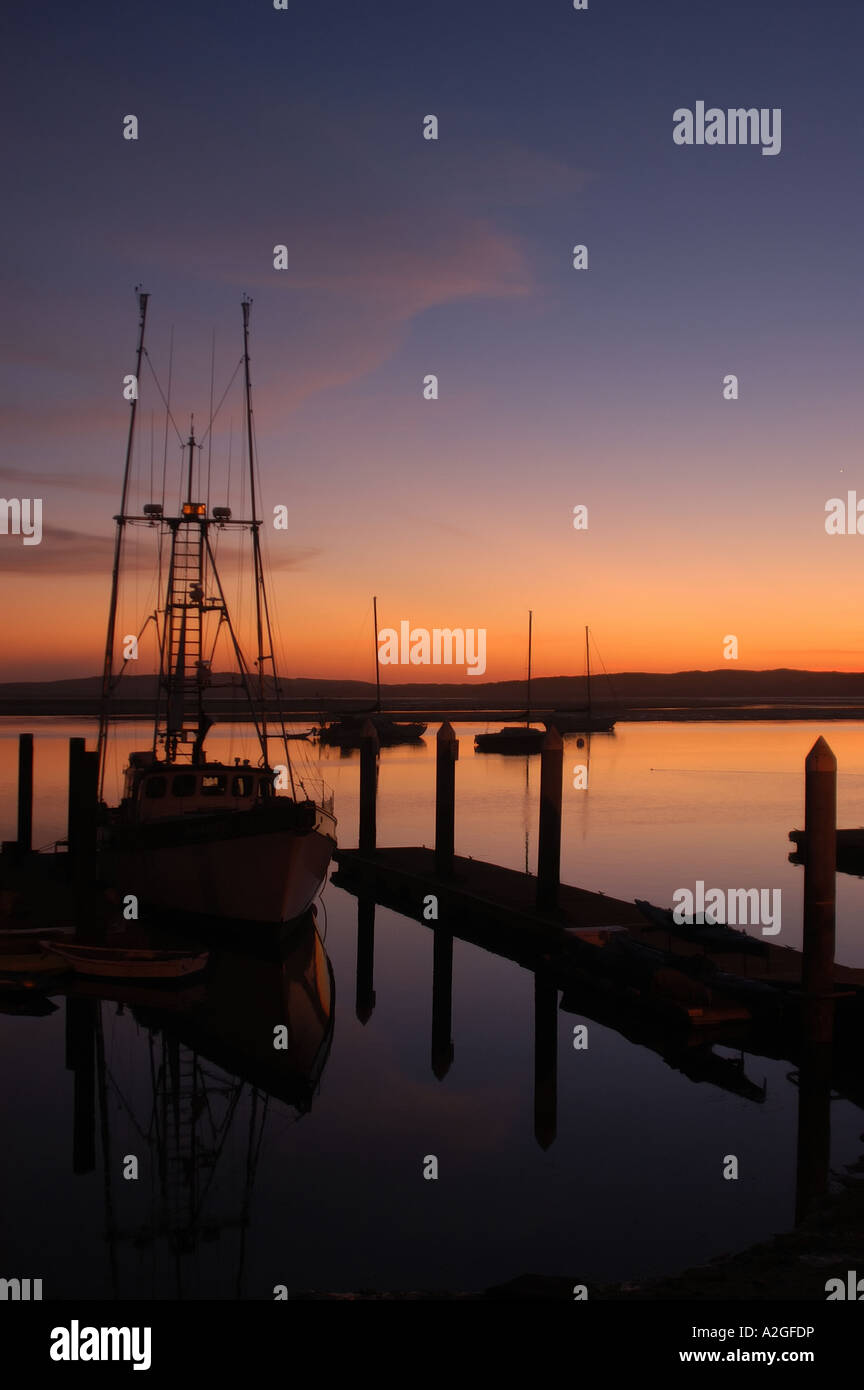 Fishing Boat Silhouette Stock Photo - Alamy