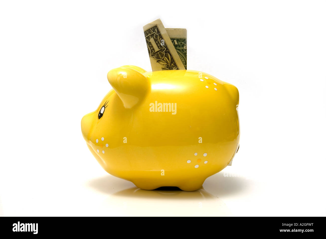 Piggy bank style money box isolated on a white studio background Stock ...