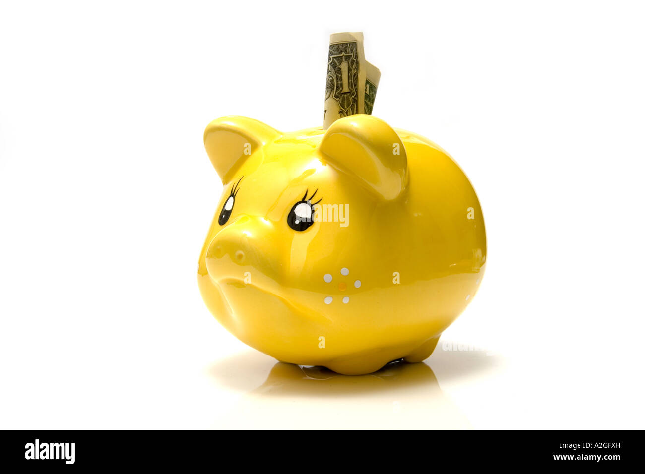 Piggy bank style money box isolated on a white studio background Stock ...