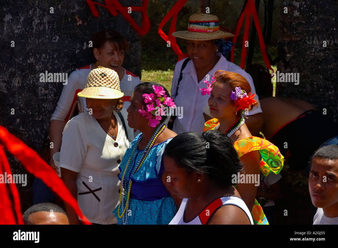 Congo culture women at the bi annual devils and congos meeting in Portobelo. Stock Photo