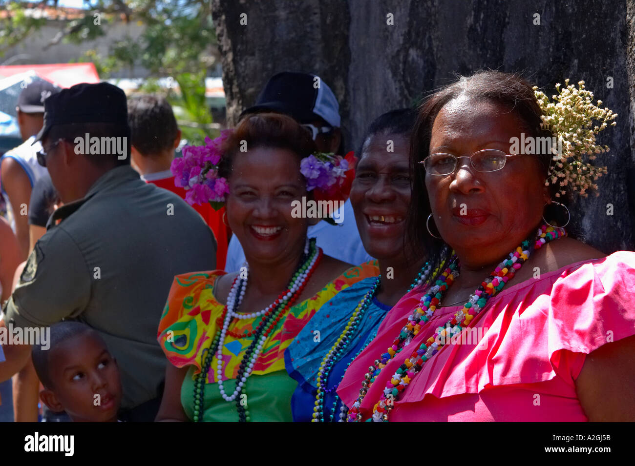 Congo culture women at the bi annual devils and congos meeting in Portobello Colon Panama Central America Stock Photo