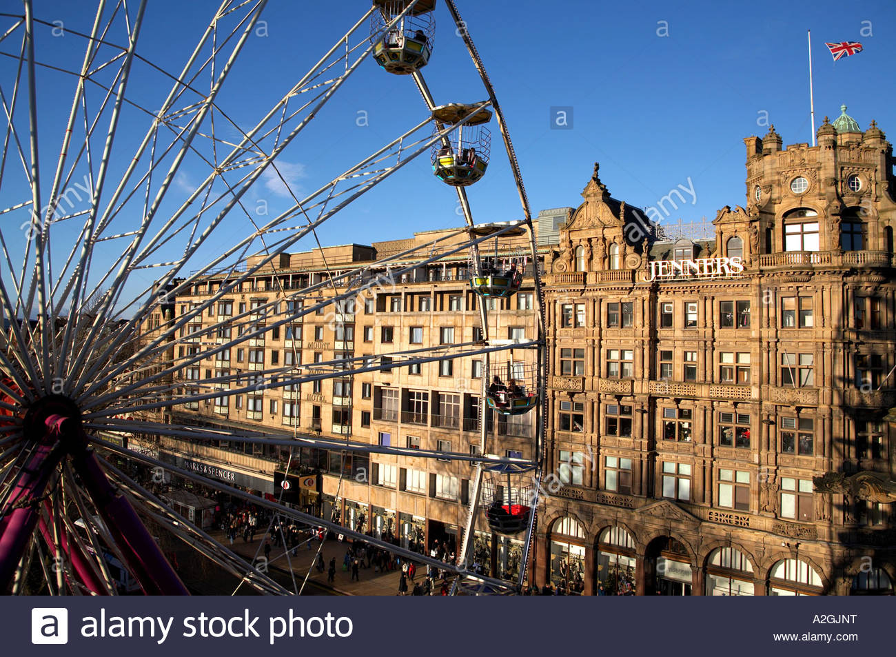 Christmas Ferris Wheel Edinburgh, SCOTLAND Stock Photo