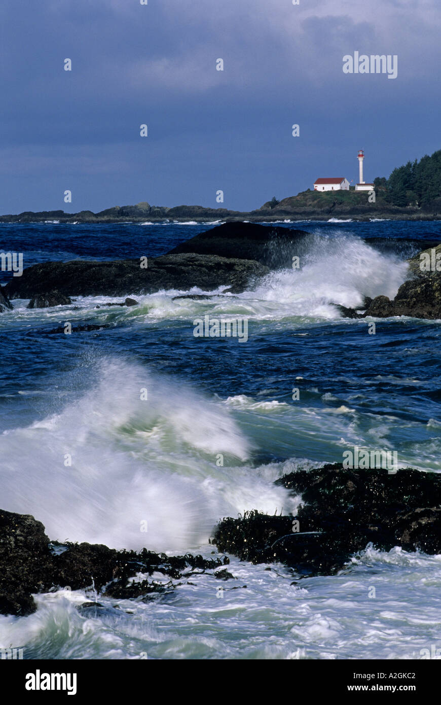 Lennard Island Lighthouse Vancouver Island British Columbia Canada Stock Photo