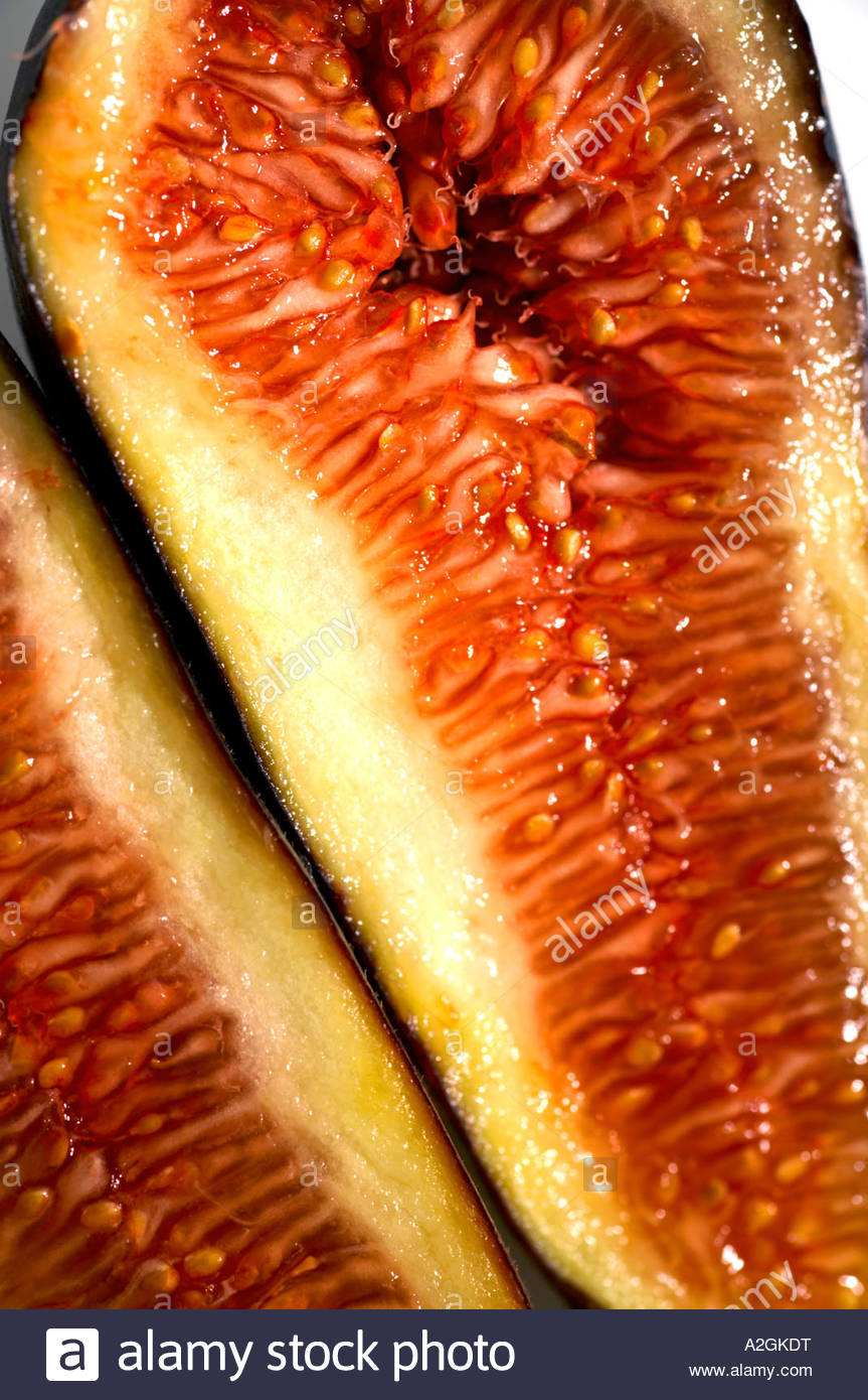 Sliced fresh fig Stock Photo