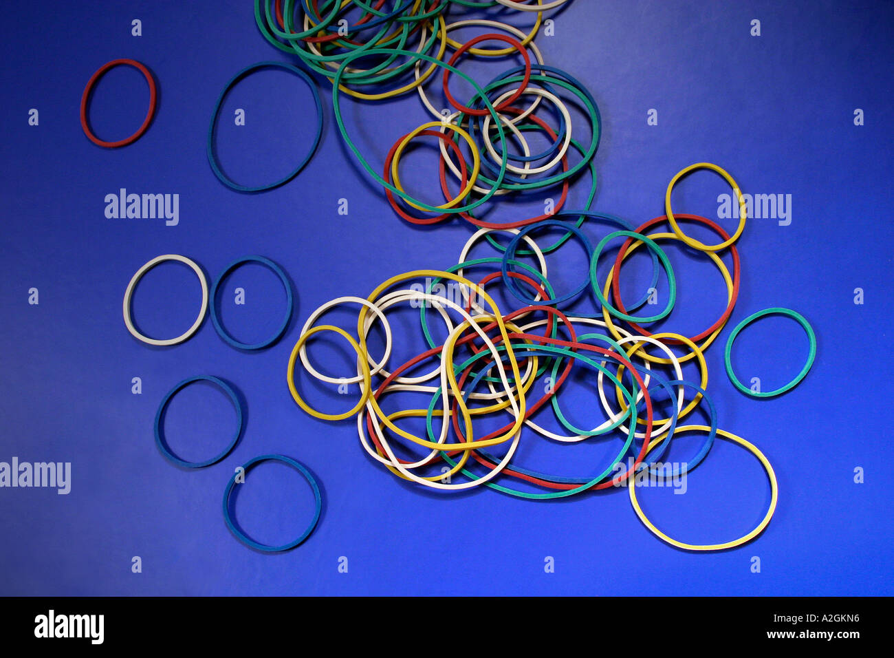rubber bands assorted colours Stock Photo Alamy