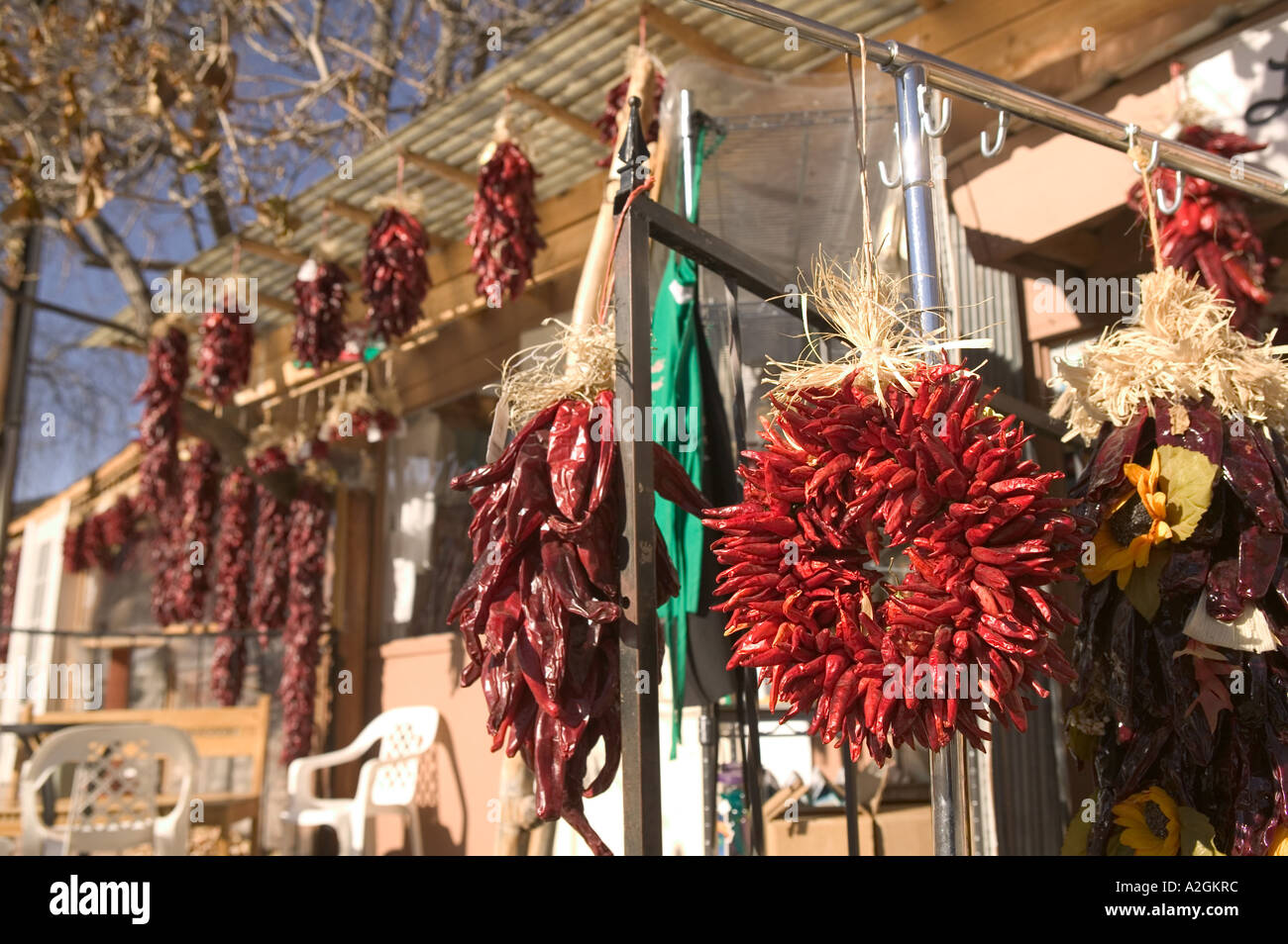 USA, New Mexico, Chimayo Santuario de Chimayo Church Area Chili Pepper