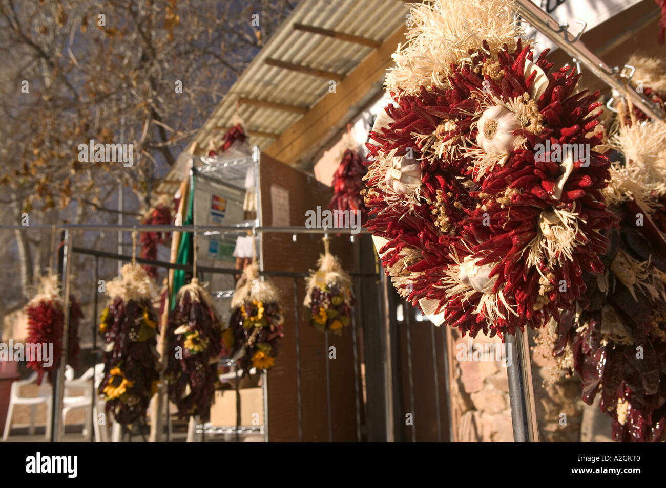 USA, New Mexico, Chimayo Santuario de Chimayo Church Area Chili Pepper