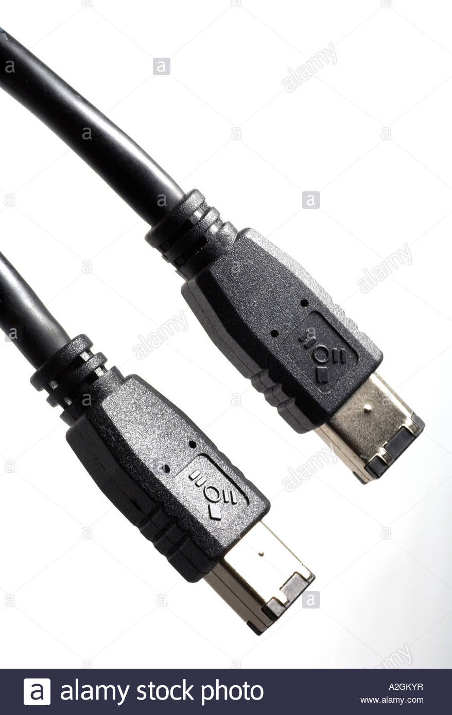Firewire cable and connector plugs Stock Photo