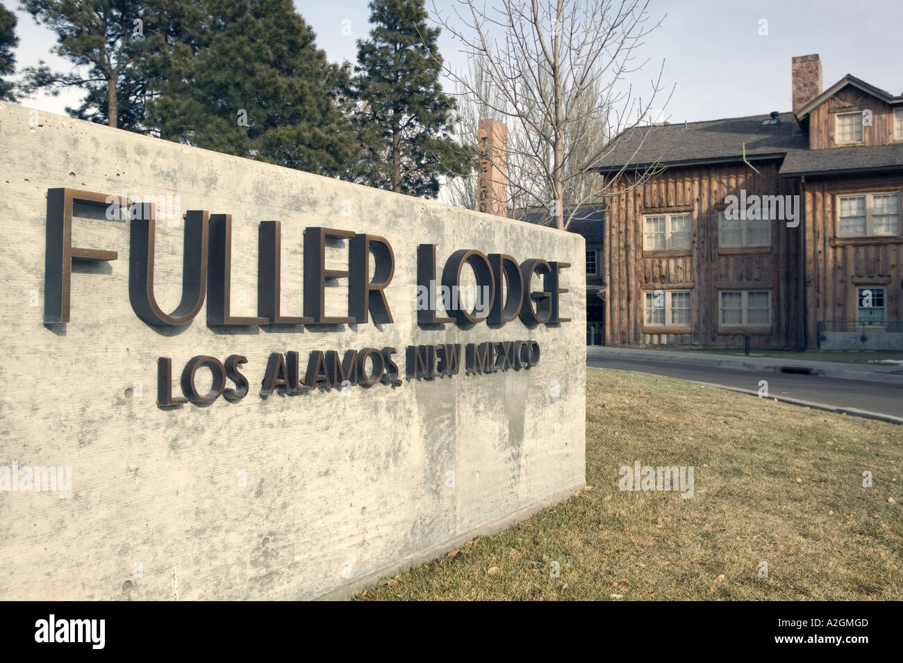 USA, New Mexico, Los Alamos Fuller Lodge Home for Manhattan Project Scientists during WW2 Stock
