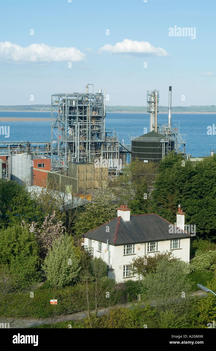 Industrial complex at Mostyn Quay Clwyd North East Wales on the Dee Estuary Stock Photo